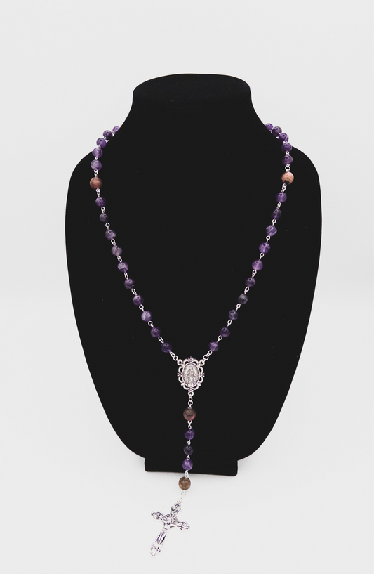 Amethyst and Rose Quartz Rosary 