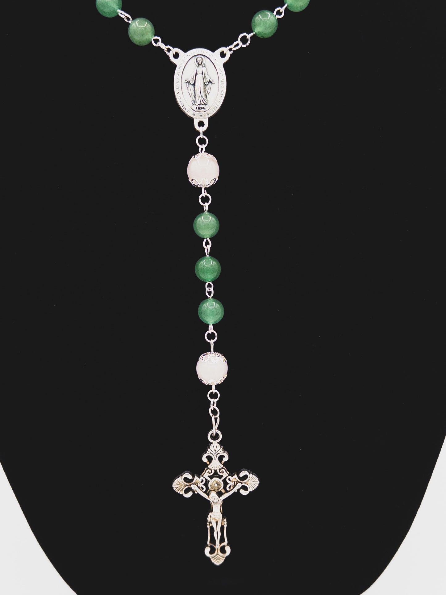 Green Aventurine and Rose Quartz Rosary 