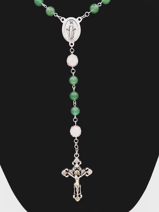 Green Aventurine and Rose Quartz Rosary 