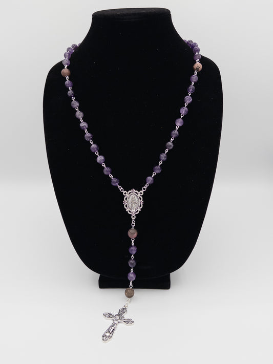 Amethyst and Rose Quartz Rosary 