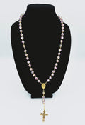 Handcrafted Rose Lampwork & Crystal Bead Rosary