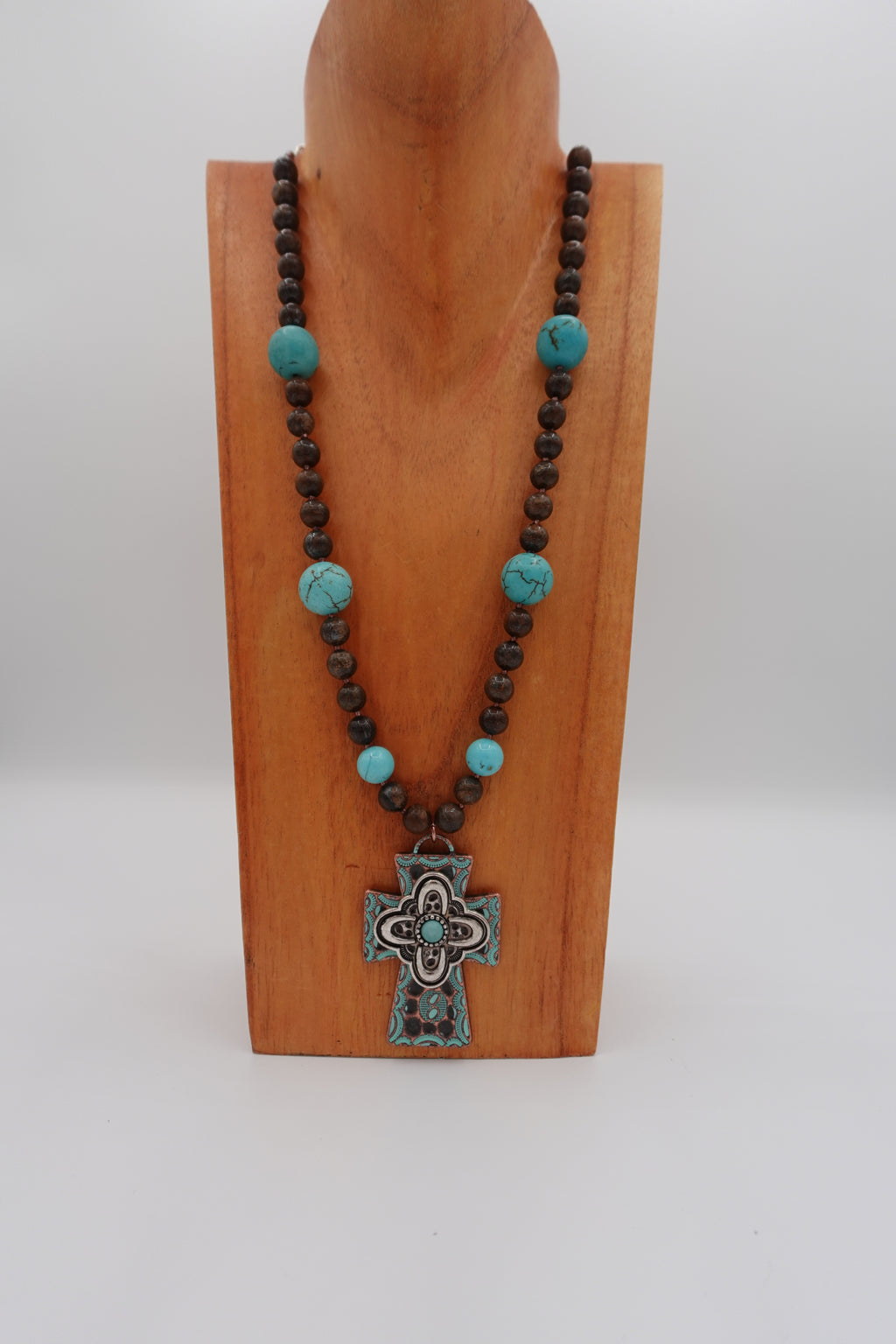 Turquoise and Lava Stone Necklace