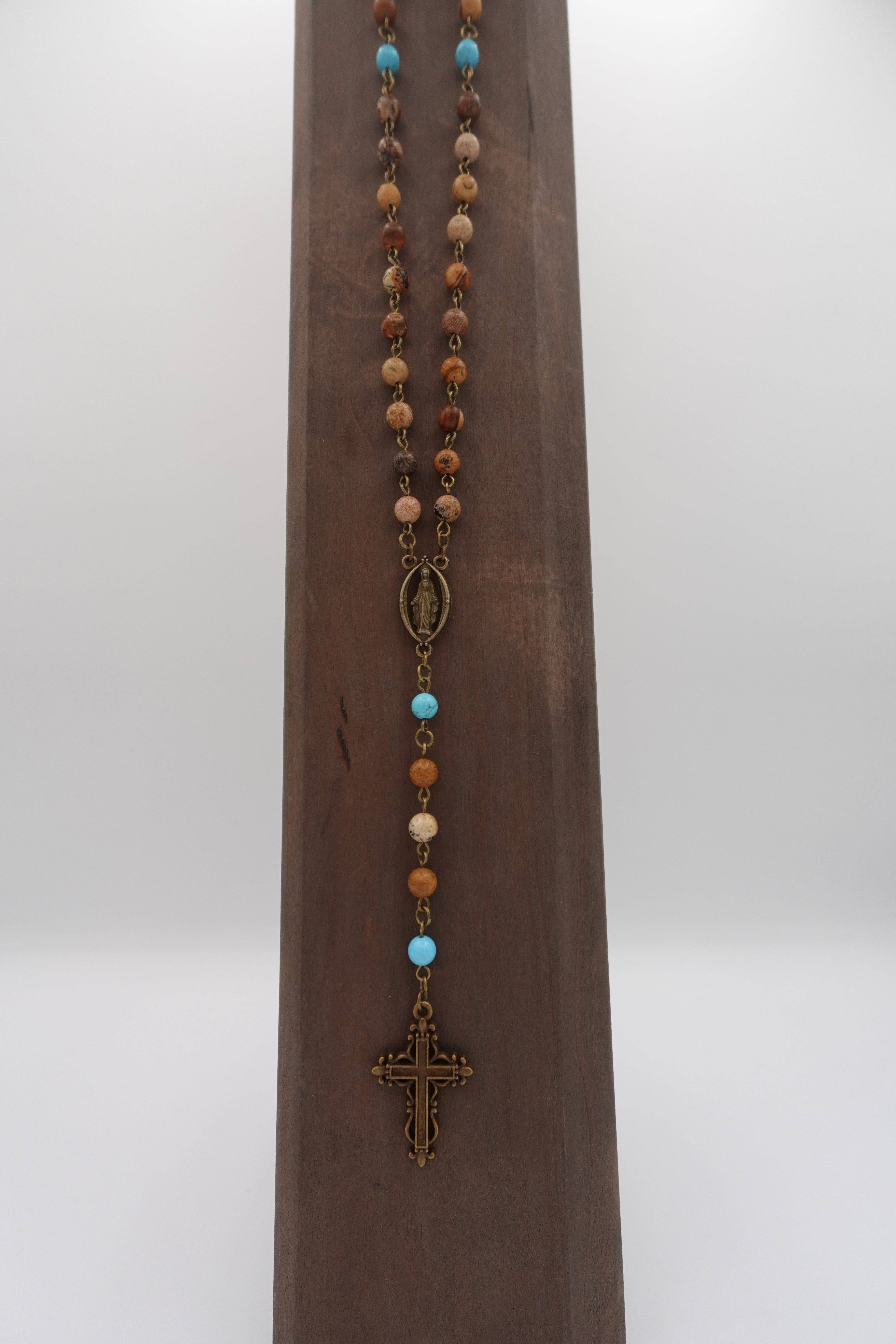 Picture Jasper and Turquoise - 6mm Beads