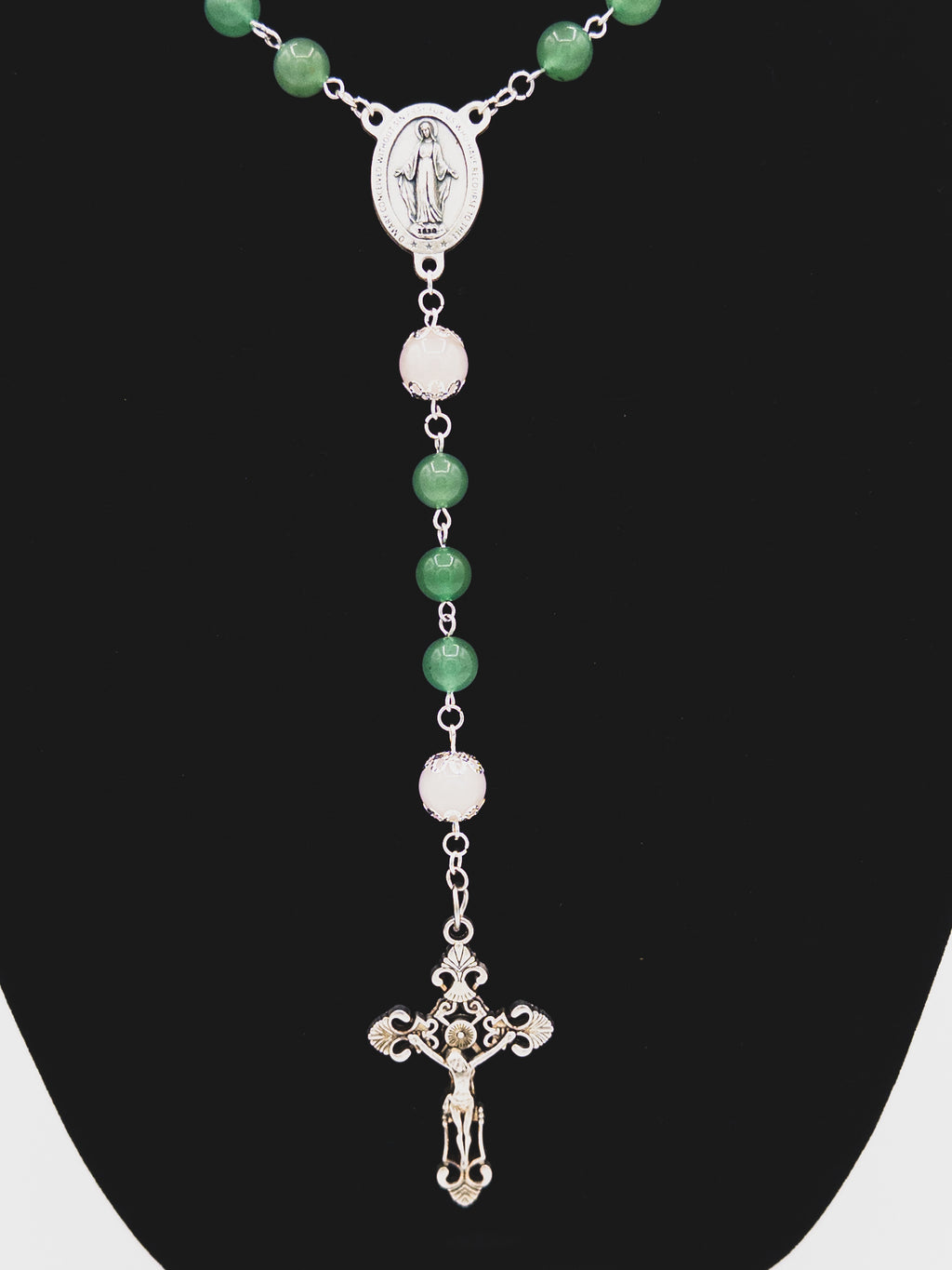 Green Aventurine and Rose Quartz Rosary ￼