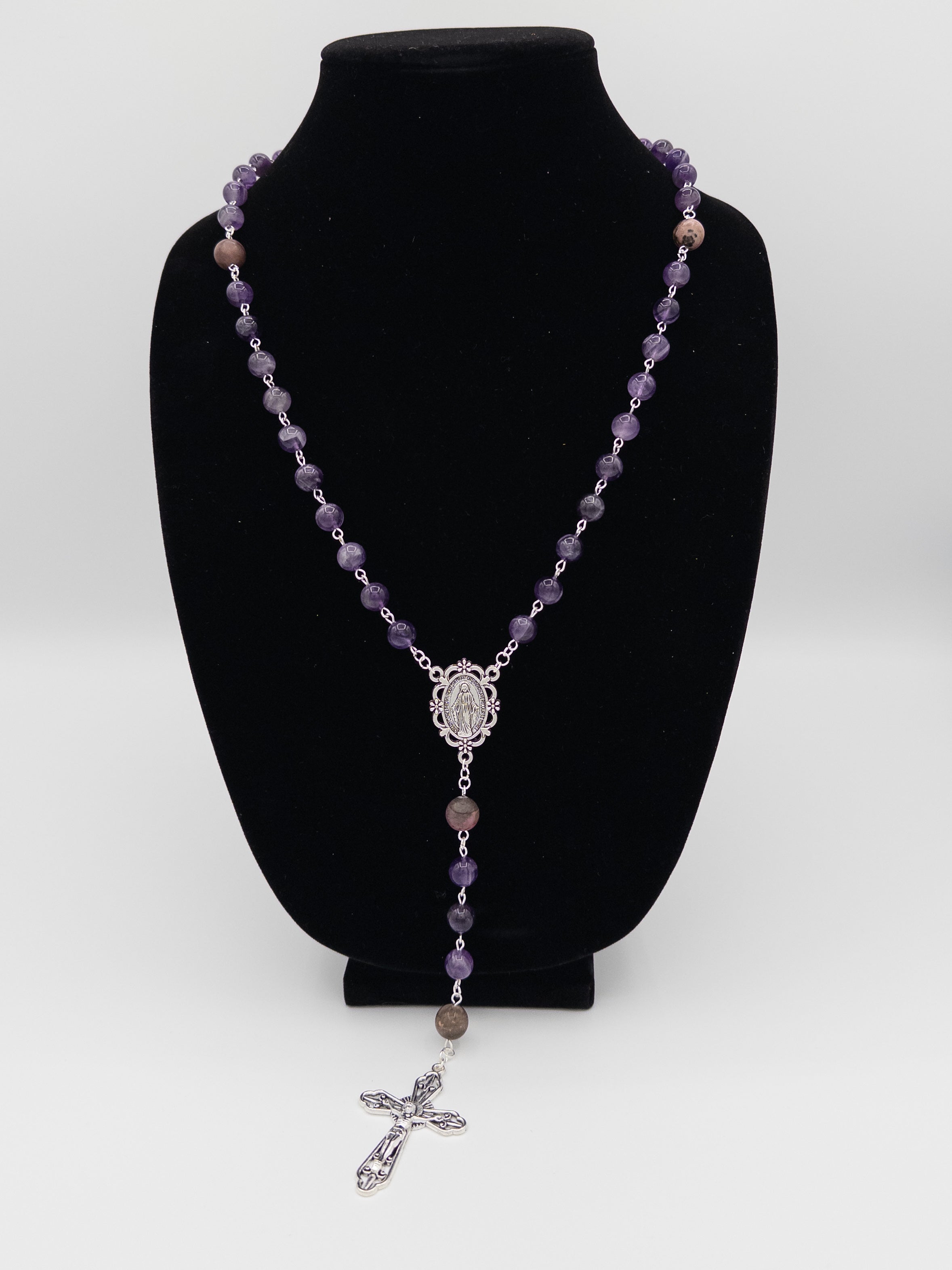 Amethyst and Rose Quartz Rosary ￼