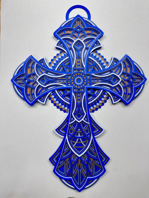 3D Printed Mandala Cross - Unique Beautiful Art