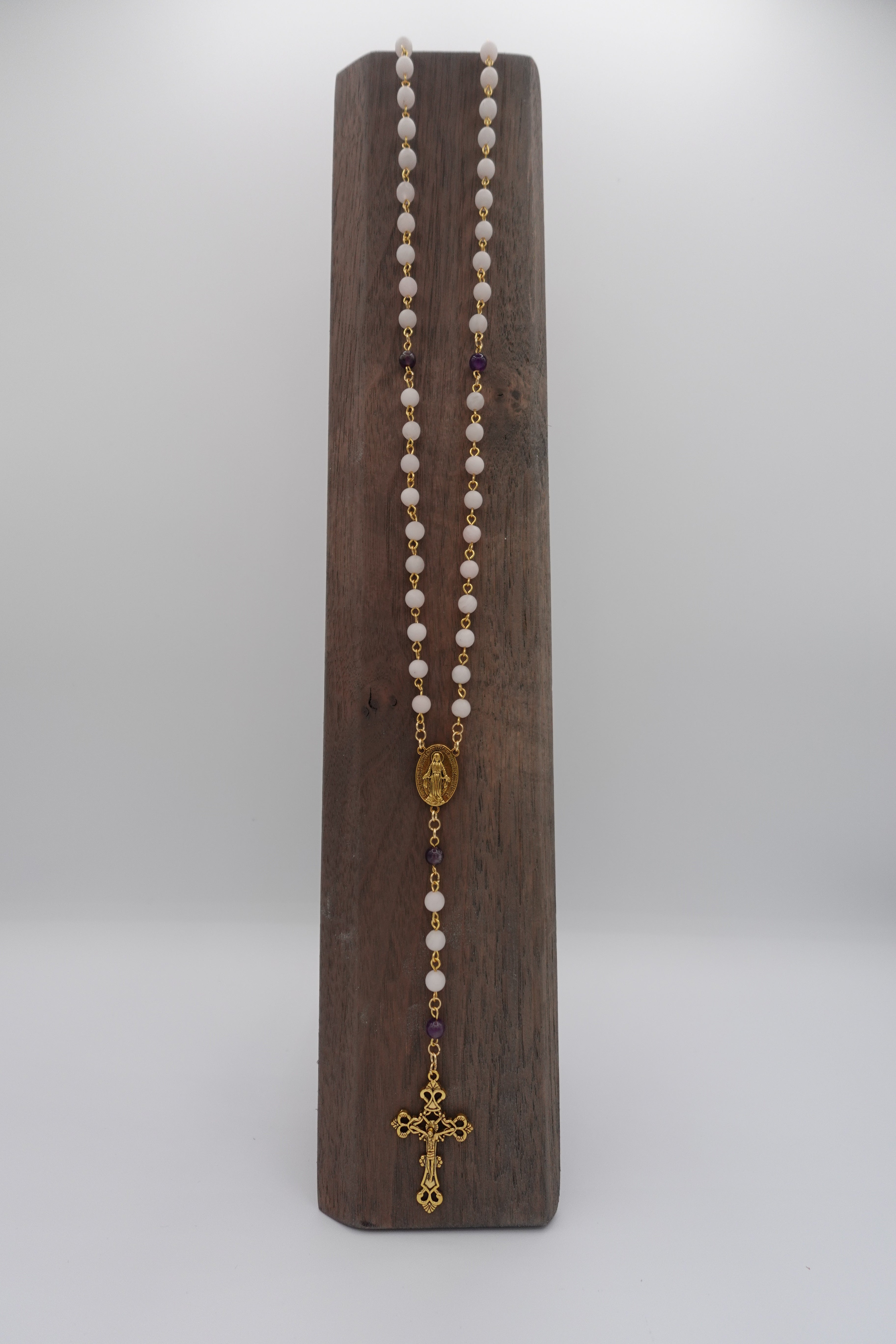Rose Quartz and Amethyst Rosary